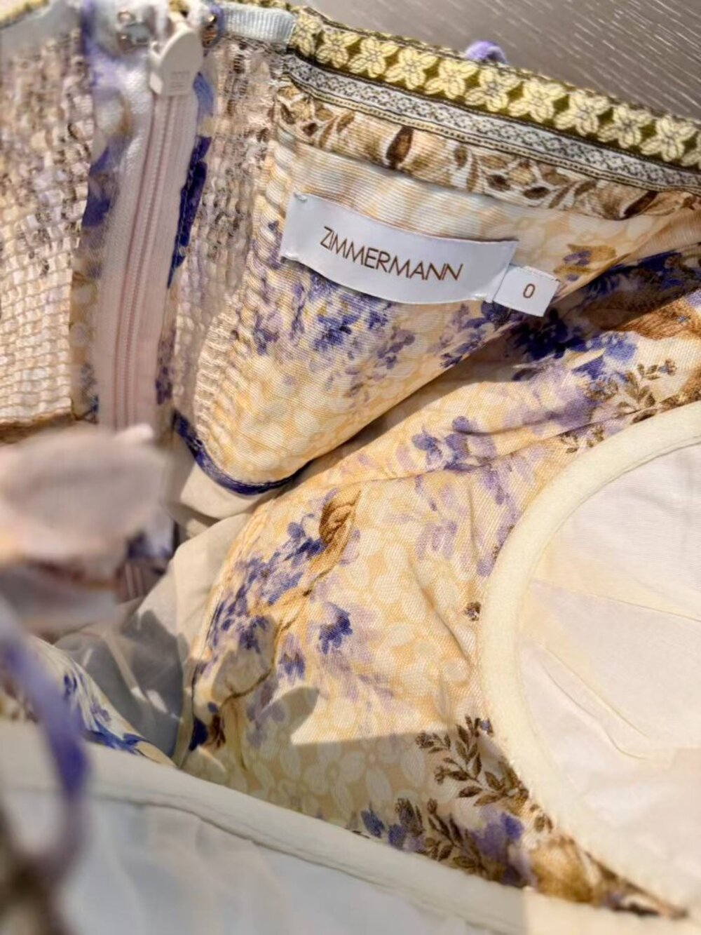 Zimmermann Dawning Dress in Cream and Purple - Picture 11 of 13